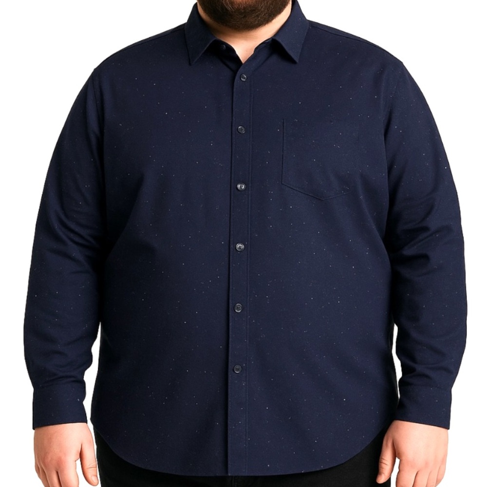 Calvin Klein Navy Speckled Button Down Shirt Men’s Plus Size XXL